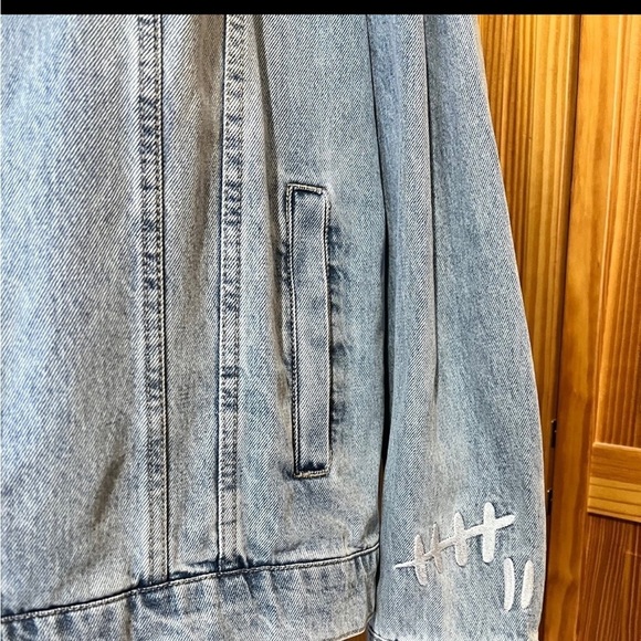 NWT Mens Salem7 Zumiez Light Wash Oversized Denim Jacket Y2K 90s - Picture 8 of 11